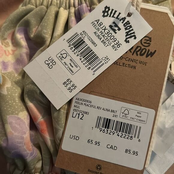 BILLABONG Feelin Peaceful Reverse Alina Bralette Top size Large - Picture 6 of 6